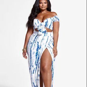 #13❤️ NWT FASHION TO FIGURE NATALIA TIE DYE WRAP SKIRT